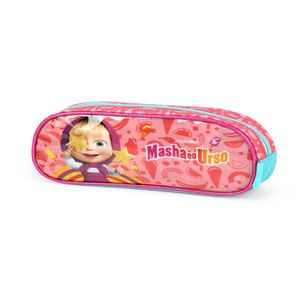 Estojo Escolar Masha E Urso  Salmão EI39084MUSL - Luxcel