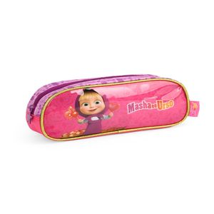 Estojo Escolar Masha E Urso Poliéster Pink EI39084MUPK - Luxcel