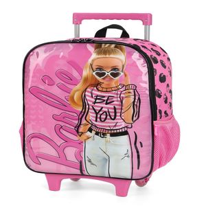 Mochila de Rodinhas Infantil Barbie Rosa IC39102BBRS - Luxcel