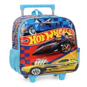 Mochila de Rodinhas Infantil Hot Whells Azul IC39142HWAZ - Luxcel