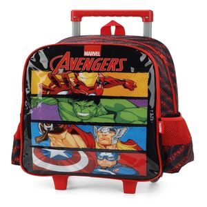 Mochila de Rodinhas Infantil Avengers Preto IC39522AGPT - Luxcel