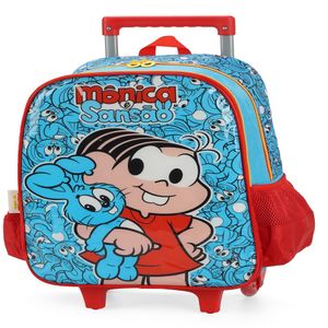 Mochila de Rodinhas Infantil Turma da Mônica Azul IC39712MNAZ - Luxcel