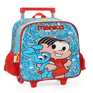 Mochila de Rodinhas Infantil Turma da Mônica Azul IC39712MNAZ - Luxcel