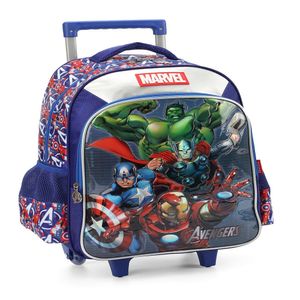 Mochila de Rodinhas Infantil Azul Avengrs IC39532AGAZ - Luxcel