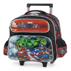 Mochila de Rodinhas Infantil Preto Avengers IC39532AGPT - Luxcel