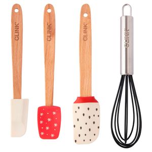 Conjunto Utensílios 4 Peças ( 3 Espátulas/ 1 Batedor) Ferro E Silicone CK6161 - Clink