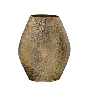 Vaso Decorativo Achatado Metal Dourado 32x24x12,5cm 705019 - Mabruk Presentes