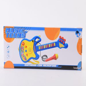 Guitarra E Microfone Musical Infantil Plástico LJM201 - honeyhome
