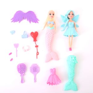 Boneca Sereia Com Cauda + 2 Bonecas Plástico Sortidas LJM172 - honeyhome