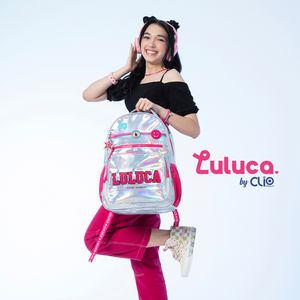 Mochila de Costas Juvenil Luluca Pvc Holográfica LU24012 - Clio