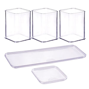 Kit Organizador Encaixa Plástico 5 Peças 21,9x7,3x11,6cm 15737 - Plasútil