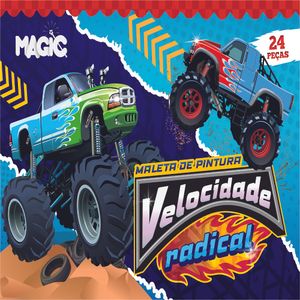 Maleta de Pintura Carros Azul 24 Peças 7899550901577 -  Magic