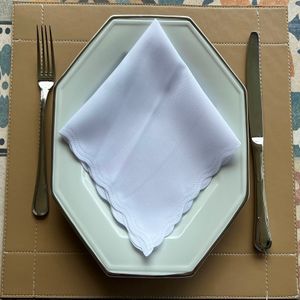 Kit Guardanapos de Tecido Branco 4 Peças 17591 - Salehtex
