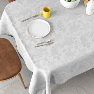 Toalha Mesa Retangular Adamascada Branca 138x200cm 055066 - Salehtex