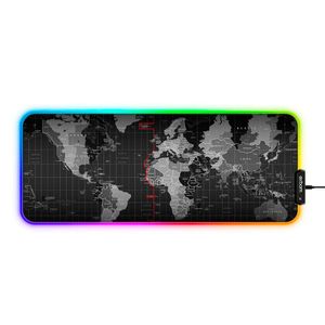 Mouse Pad Gamer Antiderrapante Mapa Mundi Borda de Led Rgb 12 Cores 30x80cm 04186 - Exbom