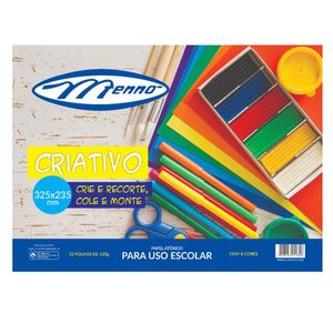 Bloco Criativo Papel Color Set 8 Cores 325x235mm 120g 32 Folhas OMBC3 - Menno