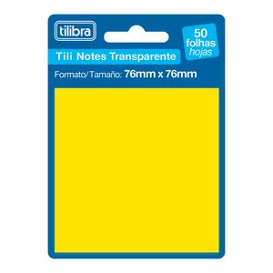 Bloco Adesivo Tili Notes 76x76mm Transparente Amarelo 50 Folhas 344681 - Tilibra