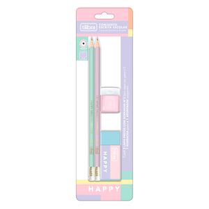 Kit Escolar Escrita Happy Blister Com 4 Peças 342149 - Tilibra
