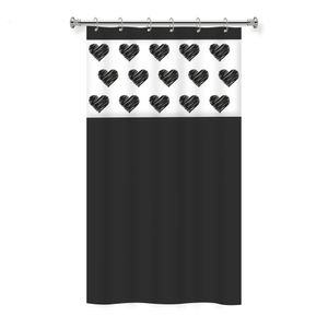 Cortina de Box Pvc Coração Preto Saia Preta Com Gancho 1894 - Vida Pratika