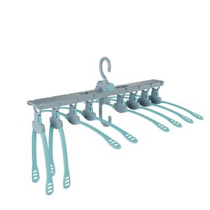 Mini Varal Retrátil Para 8 Camisas Plástico Cinza Com Detalhe Verde LAV7252 - Sunguider