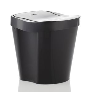 Lixeira de Pia Com Tampa Plástico Preto 3l 76212 - Top Line