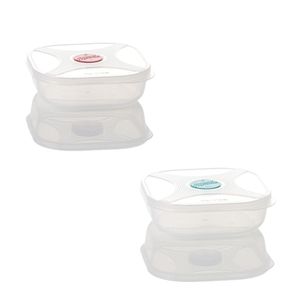 Organizador Multiuso Quadrado 320ml Plástico Natural Com Válvula Cor Sortida 7640 - Top Line