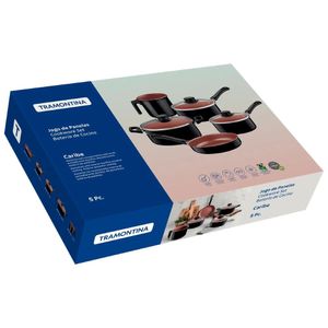 Jogo de Panelas Alumínio Caribe Preto 5 Peças - Tramontina