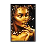 Quadro_Decorativo_Luxo_Mulher_Africana_Dourado_60x90cm_Ref.137115_Art_Frame