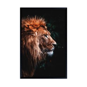 Quadro Decorativo Luxo Leão Perfil 60x90cm 137113 - Art Frame