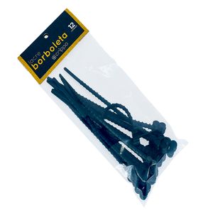 Lacre Borboleta Para Sacos de Alimentos Laprene Preto 12 Unidades 401017003 - Crippa