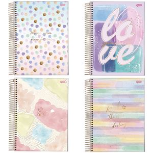 Caderno Colegial Capa Dura 175x242mm La Creme 10 Matérias 160 Folhas 6705824 - Jandaia