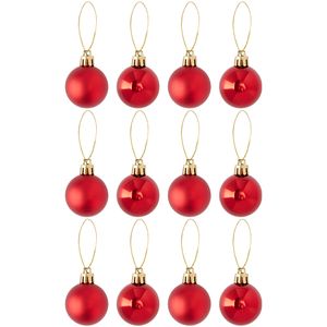 Kit 12 Bolas de Natal Brilhante e Fosca Plástico Sortido 4cm LM0384 - honeyhome