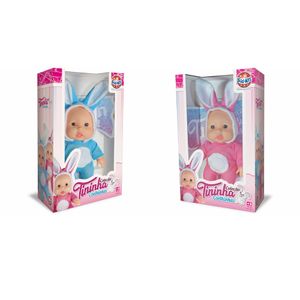 Boneca Coleção Tininha Coelhinhas Sortidas Azul Ou Rosa 1335 - Sid Nyl