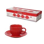Conjunto_Xícaras_de_Chá_Com_Pires_Bella_Cerâmica_Vermelha_4_Peças_150ml_Ref.JGCH064VM_Hauskraft