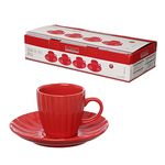 Conjunto_Xícaras_de_Café_Com_Pires_Bella_Cerâmica_Vermelha_4_Peças_90ml_Ref.JGXC083VM_Hauskraft