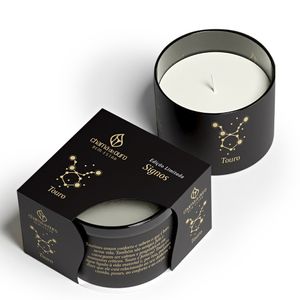 Vela Perfumada Sleeven Signos Touro Copo Oco Tampa Acetato 70g 150070104114430 - Chama de Ouro