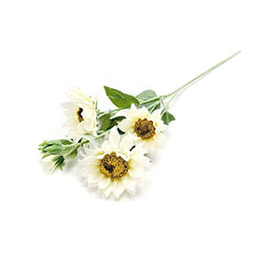 Flor Galho de Girassol Branco X4 Cx240 W113232W - Winmax