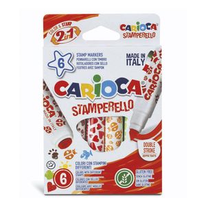 Caneta Hidrográfica Super Lavável Carimbo Stamperello Com 6 Unidades 9722 - Carioca