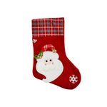 Bota_Papai_Noel_Natal_Xadrez_Neve_Poliéster_E_Tnt_Sortida_18x39cm_Ref.LM1449_honeyhome