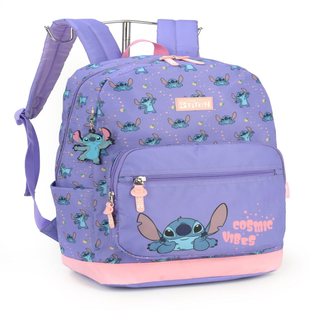 Mochila De Costas Juvenil Stitch Roxo MS46975SCRX - Luxcel - Lojasmel