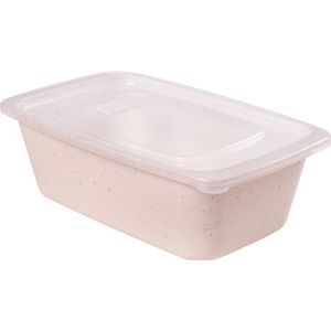 Travessa Retangular Gourmet 360 Com Tampa M Plástico Branco Marmorizado 1,8l 320 - Plasútil