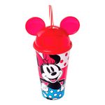 Copo_Com_Orelha_Minnie_Plástico_Vermelho_500ml_Ref.12974_Plasútil