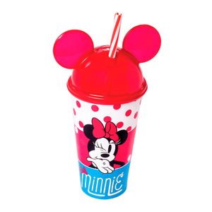 Copo Com Orelha Minnie Plástico Vermelho 500ml 12974 - Plasútil