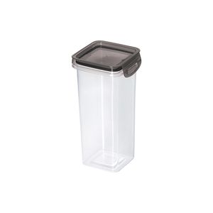Porta Mantimentos Trava Mais Quadrado Cristal Plástico Fumê 1,24l 13646 - Plasútil