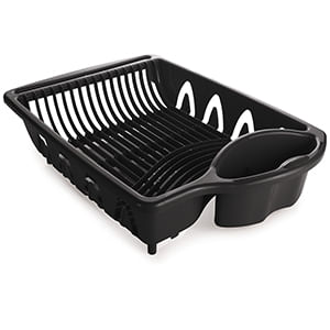 Escorredor de Louças e Talheres Plástico Preto 12,4x35,8x51cm 13966 - Plasútil