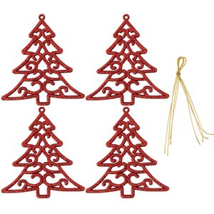 Conjunto Natal 4 Peças Árvores Arabesco Sortido Plástico 9,5x8,7cm LM1337/ LM1337NTL - honeyhome