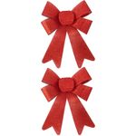 Conjunto_Laços_Decoração_Natal_2_Peças_Plástico_Glitter_Vermelho_14x19,x2,5cm_Ref.LM1371_honeyhome