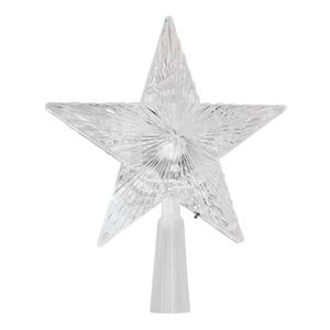 Ponteira Para Árvore Natal Estrela Led P Bateria Policarbonato Branca 14x14x3,5cm LM1589 - honeyhome