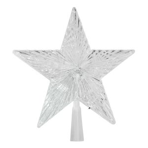 Ponteira Para Árvore Natal Estrela Led G Bateria Policarbonato Branca 22x22cm LM1591 - honeyhome