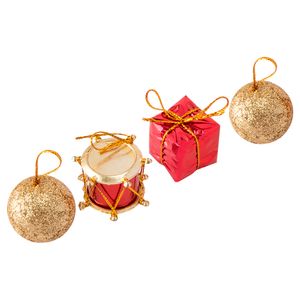 Conjunto Pendentes Decoração Natal 12 Peças Bolas Presentes Tambores Espuma 2,5x2,5cm LM1353 - honeyhome